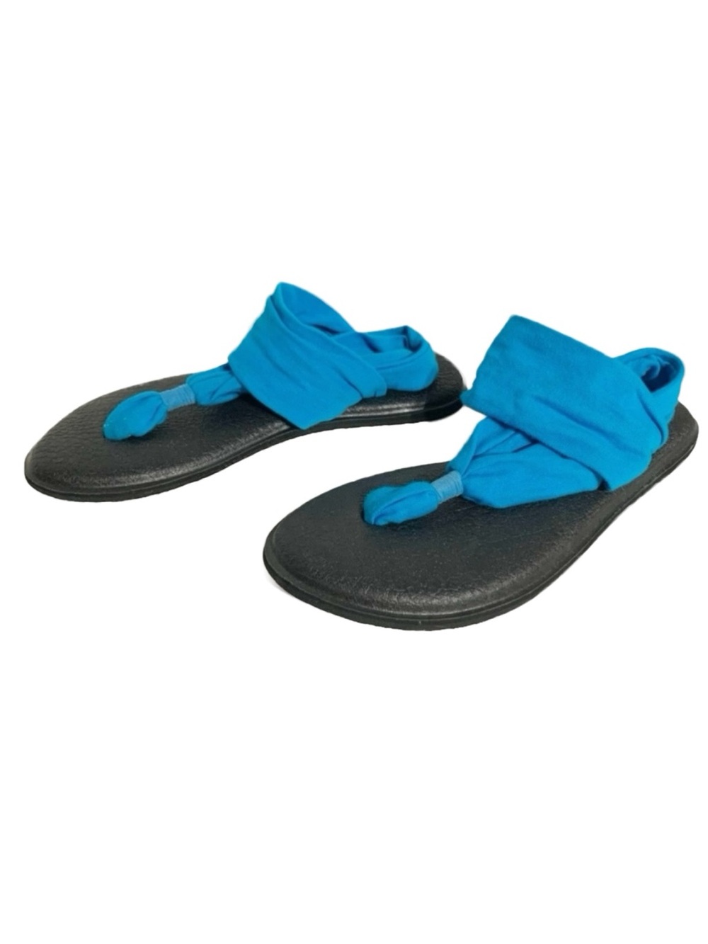 Sanuk Yoga Sling 2 Prints Flip Flops Sandals Solid Blue Upper Comfort Blue 💙